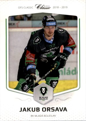 Hokejová karta Jakub Orsava OFS 2018-19 Série 1 řadová karta č. 192