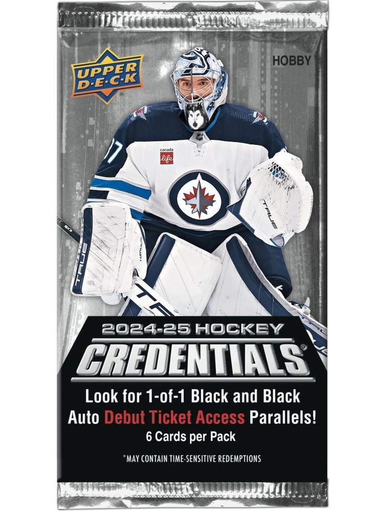 Balíček hokejových karet Upper Deck Credentials 2024-25 Hobby