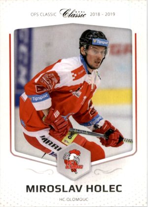 Hokejová karta Miroslav Holec OFS 2018-19 Série 1 řadová karta č. 138
