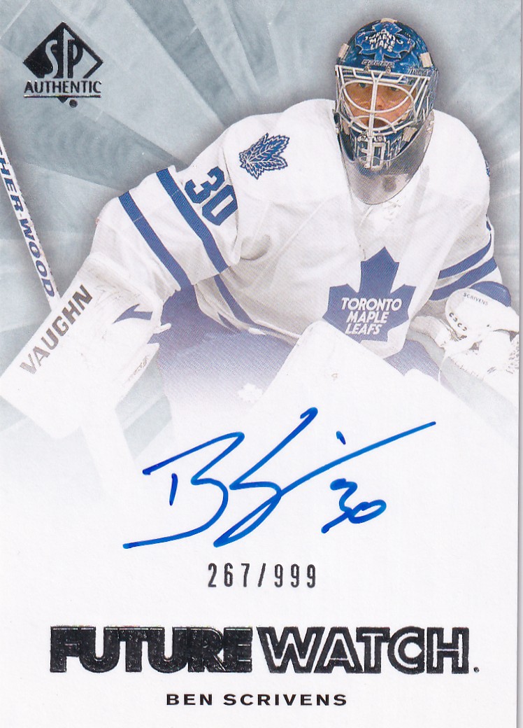 Hokejová karta Ben Scrivens UD SP Authentic 2011-12 Future Watch Auto /999 č. 266