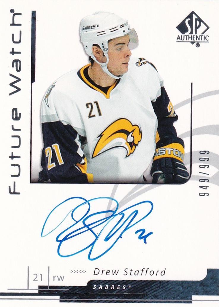 Hokejová karta Drew Stafford UD SP Authentic 2006-07 Future Watch Auto /999 č. 168