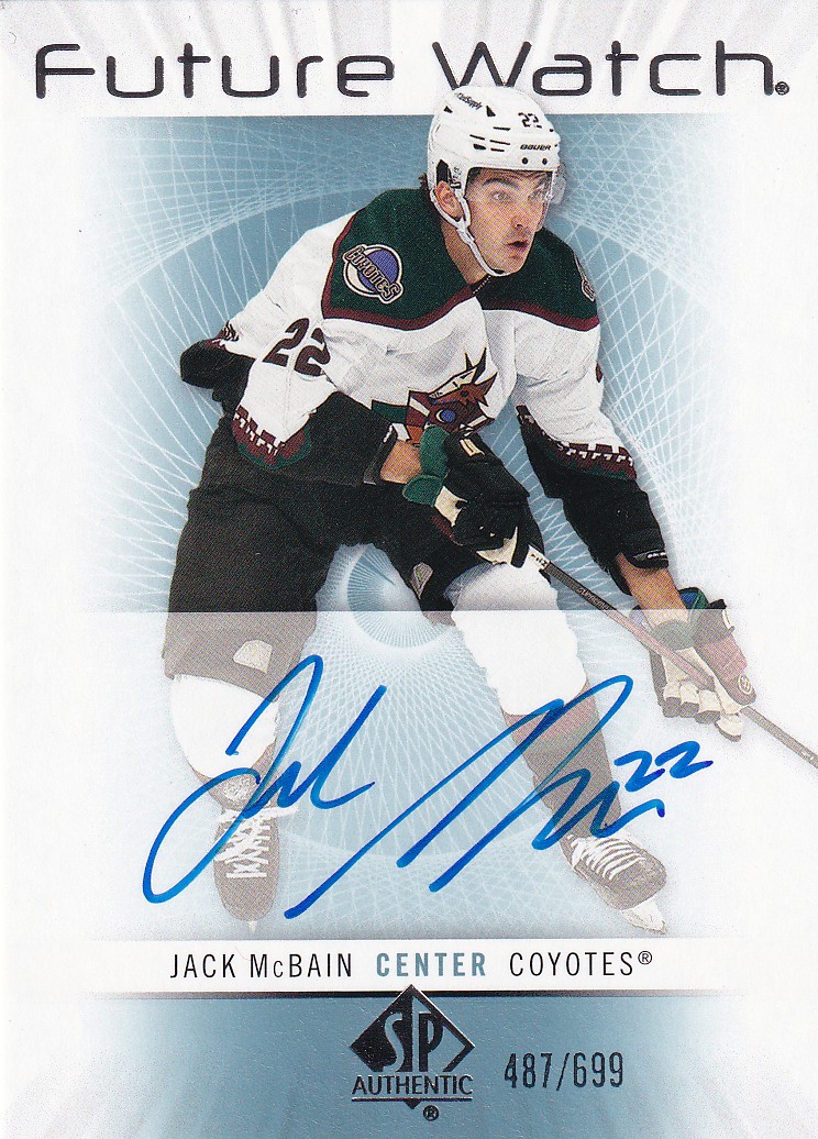 Hokejová karta Jack McBain UD SP Authentic 2022-23 Future Watch Auto /699 č. RFWA-JA