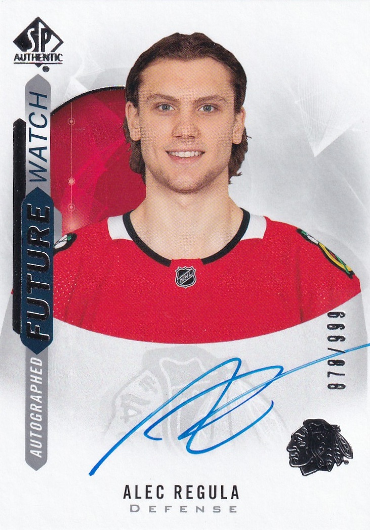 Hokejová karta Alex Regula UD SP Authentic 2020-21 Future Watch Auto /999 č. 183