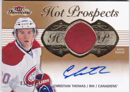 Hokejová karta Christian Thomas Fleer Showcase 2013-14 Auto Patch č. 163