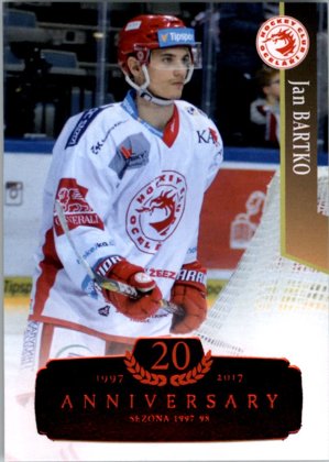 Hokejová karta Jan Bartko 17/18 Serie 2 - RETRO RED 