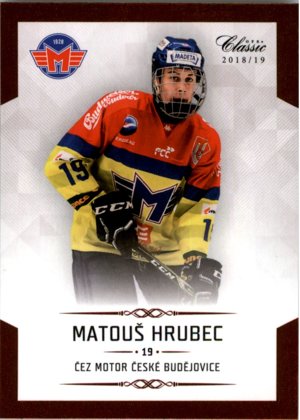 Hokejová karta Matouš Hrubec OFS Chance Liga 2018-19 řadová karta č. 60