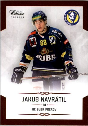 Hokejová karta Jakub Navrátil OFS Chance Liga 2018-19 řadová karta č. 102