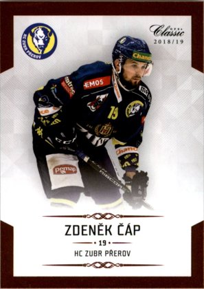 Hokejová karta Zdeněk Čáp OFS Chance Liga 2018-19 řadová karta č. 92