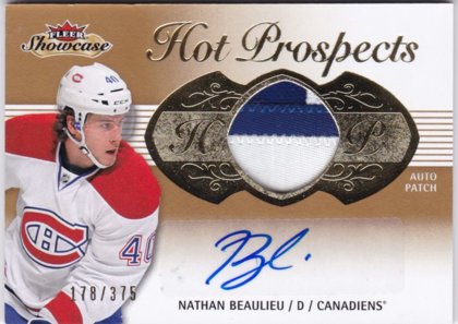 Hokejová karta Nathan Baeulieu Hot Prospects Fleer Showcase 2013-14 č. 175