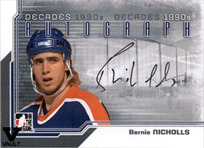 hokejová karta Bernie Nicholls ITG 2012-13 DECADES 90's Autograph č. A-BN