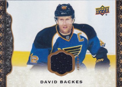 Hokejová karta David Backes UD Masterpieces 2014-15 Jersey č. 75