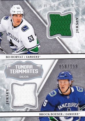 Hokejová karta Bo Horvat / Brock Boeser Artifacts 2018-19 Tundra Teammates