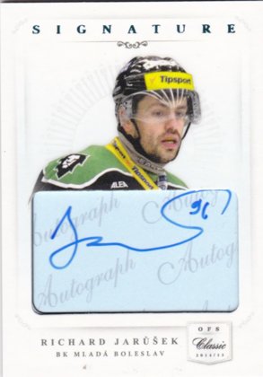 Hokejová karta Richard Jarůšek OFS 14-15 S.I. Authentic Signature Level 1 