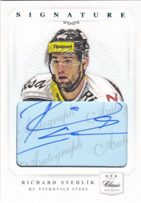 Hokejová karta Richard Stehlík OFS 14-15 S.I. Authentic Signature Level 1 