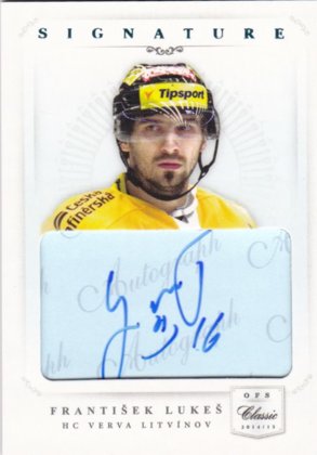 Hokejová karta František Lukeš OFS 14-15 S.I. Authentic Signature Level 1 