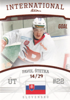 Hokejová karta Pavol Štetka Goal S2 2022-23 International Team 13/29 č. 12