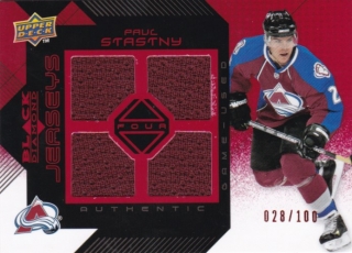 Hokejová karta Paul Stastny Black Diamond 08-09 Gold Four Jersey /100 č. BDJ-PS