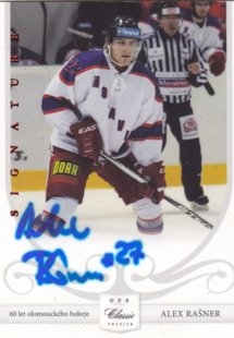 Hokejová karta Alex Rašner OFS 15/16 Anniversary Signature