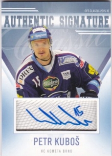 Hokejová karta Petr Kuboš OFS 15/16 Authentic Signature S.II.