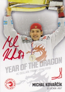 Hokejová karta Michal Kovařčík OFS 2019-20 Série 1 Year Of The Dragon Signature