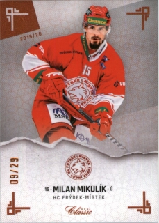 Hokejová karta Milan Mikulík OFS Classic 2019-20 Sand paralel /29 č. 171