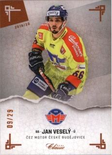 Hokejová karta Jan Veselý OFS Classic 2019-20 Sand paralel /29 č. 76