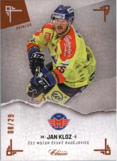 Hokejová karta Jan Kloz OFS Classic 2019-20 Sand paralel /29 č. 75