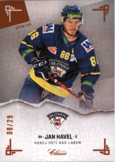 Hokejová karta Jan Havel OFS Classic 2019-20 Sand paralel /29 č. 284