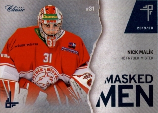 Hokejová karta Nick Malík OFS Classic 2019-20 Masked Men #31 č.MM-NMA