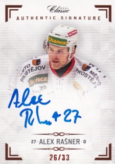 Hokejová karta Alex Rašner OFS Chance Liga 19-20 Authentic Signature Redempt.