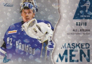 Hokejová karta Aleš Stezka OFS Classic 2019-20 Masked Men Aqua Drop