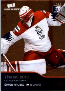 hokejová karta Šimon Hrubec Moje kartičky 2020 red č.46