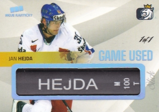 hokejová karta Jan Hejda Moje kartičky 2020 Game Used Memo Name Plates