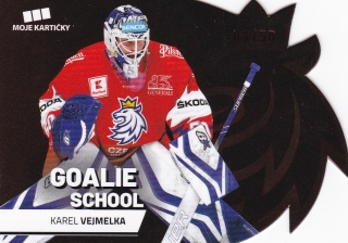hokejová karta Karel Vejmelka Moje kartičky 2020 Goalie School Red /50