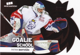 hokejová karta Patrik Bartošák Moje kartičky 2020 Goalie School Red /50