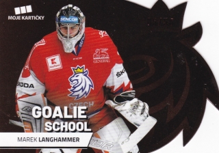 hokejová karta Marek Langhamer Moje kartičky 2020 Goalie School Red /50