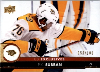 Hokejová karta P.K. Subban UD S2 2017-18 UD Exclusives /100 č. 358