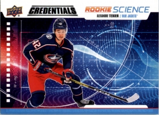 Hokejová karta Alexandre Texier UD Credentials 19-20 Rookie Science č. RS-11