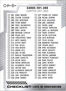 Hokejová karta Checklist 2020-21 Card 201-300 č. 300