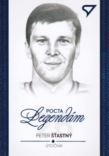 Hokejová karta Peter Šťastný Pocta legendám 2 Blue Portrét