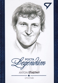 Hokejová karta Anton Šťastný Pocta legendám 2 Blue Portrét