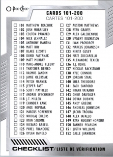 Hokejová karta Checklist OPC 2020-21 Card 101-200 č. 200