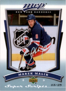 Hokejová karta Marek Malík UD MVP 2007-08 Super Scripts /25 č. 227
