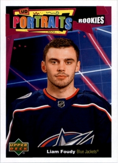 Hokejová karta Liam Foudy UD S1 2020-21 UD Portraits Rookie č. P-48