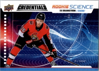 Hokejová karta Erik Brannstrom UD Credentials 19-20 Rookie Science č. RS-04