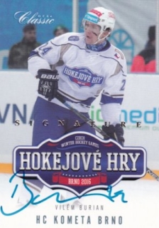 Hokejová karta Vilém Burian OFS 15/16 Hokejové Hry Signature