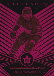 Hokejová karta John Tavares UD Artifacts 2019-20 Aurum Ruby /99 č. A-35
