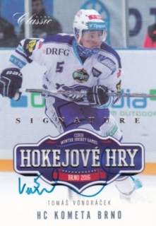 Hokejová karta Tomáš Vondráček OFS 15/16 Hokejové Hry Signature