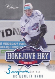 Hokejová karta Rostislav Šnajnar OFS 15/16 Hokejové Hry Signature