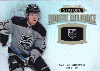 Hokejová karta Carl Grundstrom UD Stature 2019-20 Rookie Reliance č. RR-23